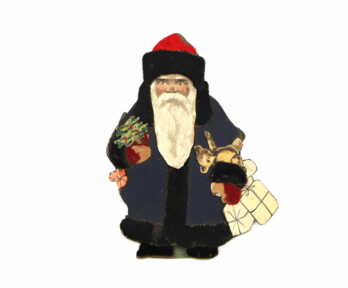 Decor / Christmas tree toy "Santa Claus", Handmade, Hand painted, the 30ties of 20th cent., Latvia