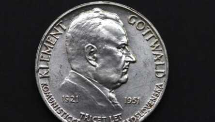 Монета "100 Крон. 30 лет Коммунистической партии", Серебро, 1951 год, Чехословакия