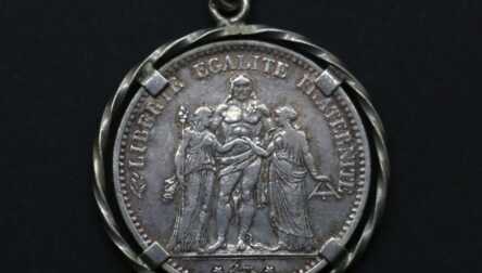 Pendant from the coin "5 Francs 1874", Silver, France