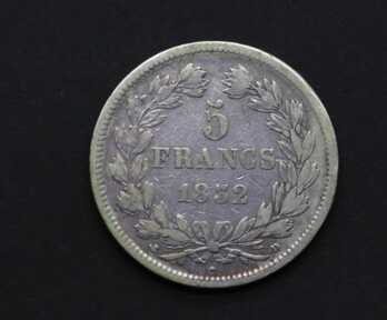 Monēta "5 Franki", 1832. gads, Sudrabs, Francija