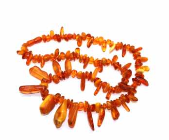 Necklace, Amber, Honey color of Amber, Weight: 77.48 Gr.