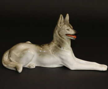 Figurine "Dog", Porcelain, LFZ - Lomonosov porcelain factory, USSR