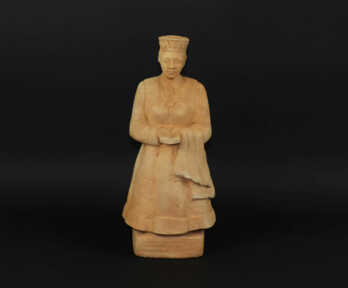 Large figurine "Girl in national costume" Ceramics, Author's work, Author - E.Mērniece, 1956, Latvia, Height: 38.5 cm
