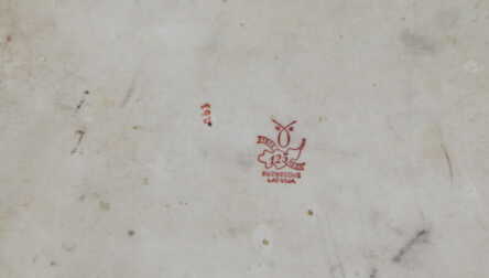 Paplāte, Porcelāns, M.S. Kuzņecova rūpnīca, 20 gs. 37-40tie gadi, Rīga (Latvija), 30.5x30.5 cm