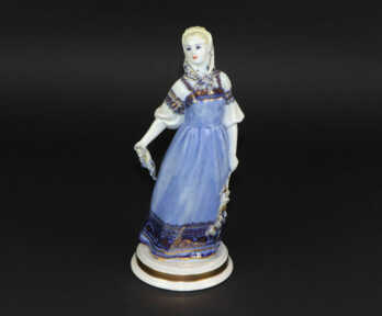Figurine "Birch", Porcelain, Hand-painted, Porcelain factory "Red Porcelain", the 50-60ies of 20th cent.,  USSR,