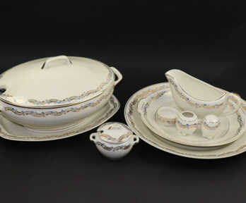 Items from dinner service of "Gluda", Porcelain, Riga porcelain-faience factory, the 50ties of 20th cent., Riga (Latvia)