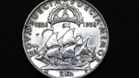 Монета "2 Кроны", Серебро, 1938 год, Швеция