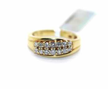 Ring with Diamonds, Gold, 585 Hallmark, Size: 17.5 mm, Weight: 4.89 Gr