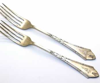 Forks (2 pcs.), Silver, 875 Hallmark, Master - "HB" Hermann Bank, Latvia, Weight: 129.56 Gr.