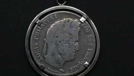 Кулон из монеты "5 Франков 1837 год", Серебро, Франция