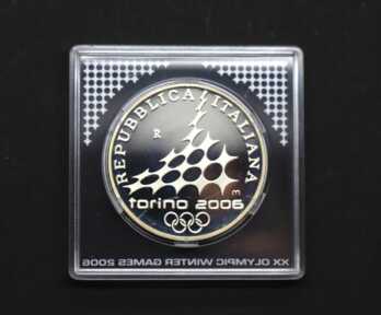 Монета "10 Евро. XX зимние Олимпийские игры", Серебро, 2005 год, Италия