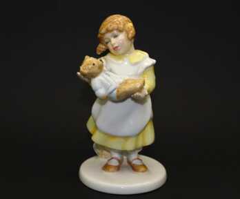 Figurine "Girl with a bear", Porcelain, "Royal Doulton", England