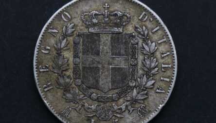 Монета "5 Лир", Серебро, 1874 год, Италия