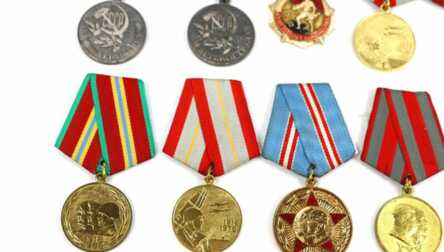 Комплект медалей "За боевые заслуги №519269", "Орден Красной звезды №1648430", и др.