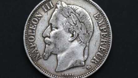 Монета "5 Франков", 1868 год, Серебро, Франция