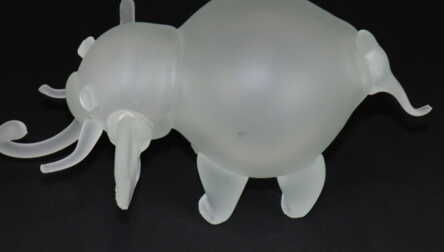 Figurine "Elephant", Frosted glass, Height: 14 cm