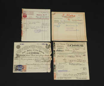  Документы (4 шт.) "Счета", Начало 20-го века, Латвия