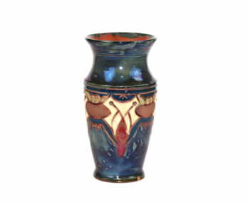 Vase, Ceramics, Master of Ceramic workshop of Rudolf Pelshe, Sculpture's work, Author - Valiya Kuriks, 1937, Latvia, Height: 18.5 cm