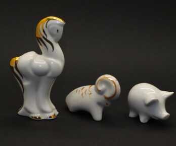 Figurines (3 pcs.), Porcelain, Riga porcelain factory, Riga (Latvia)