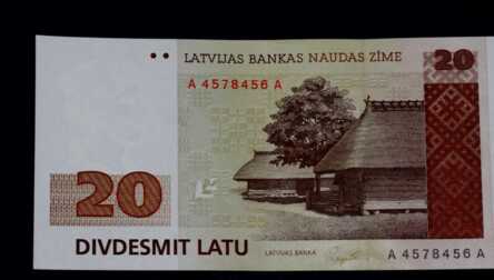 Banknote "20 Latu", 1992. gads, Latvija