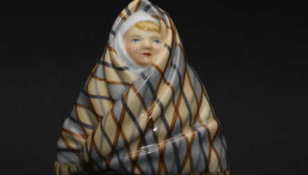 Rare, figurine, A Salt-cellar "An Old Man", porcelain, Riga (Latvia), J.K.Jessen manufactory