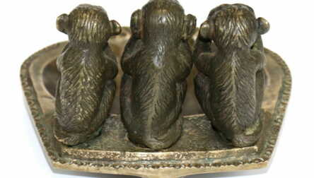 Ashtray "Monkeys", Metal, Weight: 1343 Gr.
