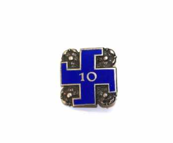 Badge "10 years of service in Lotta Svärd", Silver, 813 Hallmark, No. 19903, Finland
