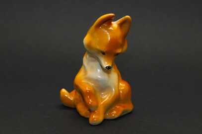 Figurine "Fox cub", Porcelain, Riga porcelain factory, molder - Regina Karkunova, Riga (Latvia)