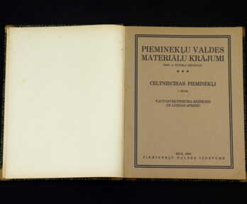Book "Pieminekļu valdes materiālu krājumi", Riga, 1933