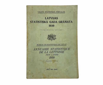 "Статистическая книга Латвии за 1930 год", 1931 год, Рига