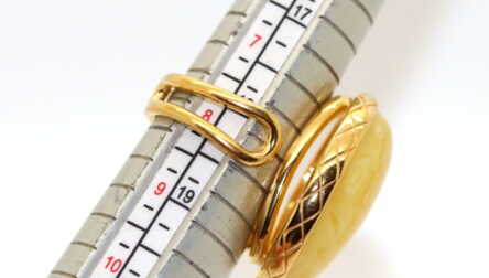 Ring, Gilding, Silver, 925 Hallmark, Amber, Weight: 10.97 Gr.
