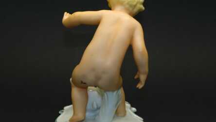 Statuete "Putti zēns ar zaķiem", Porcelāns, 1763, Wallendorf, Vācija