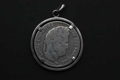 Кулон из монеты "5 Франков 1837 год", Серебро, Франция