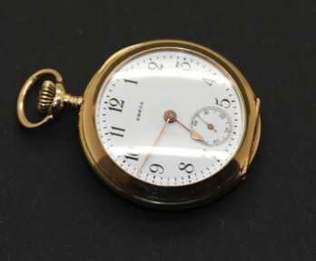 Pocket watch "Omega", Mechanical, Gold, 585 (14k) Hallmark, beginning of 20th cent., In work condition.