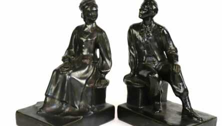 Figurines / Bookends, Ceramics, Kaunas industrial complex "Daile", Lithuania (USSR), Height: 21 cm