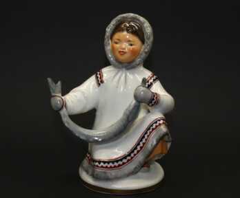 Figurine "Yakut", Porcelain, ЛФЗ (LFZ) - Lomonosov porcelain factory, USSR