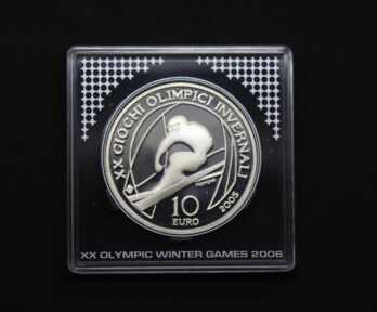 Monēta "10 Eiro. XX Ziemas Olimpiskās spēles", Sudrabs, 2005. gads, Itālija