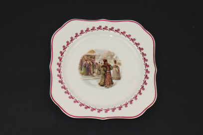 Dekoratīvs šķīvis - Sērija "Bajāri", Porcelāns, Rīgas keramikas fabrika, Latvija