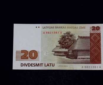 Banknote "20 Latu", 1992. gads, Latvija