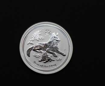 Монета "50 Центов. Китайский гороскоп - год собаки", Серебро, 999 Проба, 2018 год, Австралия