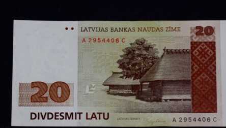 Banknote "20 Latu", 1992. gads, Latvija