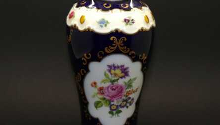 Vase, Gilding, Cobalt, Porcelain "Wallendorf", Germany, Height: 19 cm