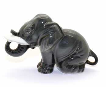 Figurine "Elephant", Porcelain, M.S. Kuznetsov manufactory, Molder - Elmars Rivoshs, the 30ties of 20th cent., Riga (Latvia)