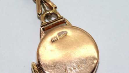 Handle watches "Zarja", Gold, 583 Hallmark, Platinum 950 hallmark, Mechanical, USSR, Weight: 19.84 Gr.