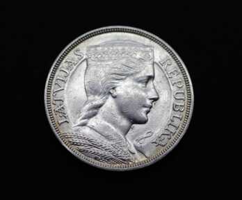 Монета "5 Лат", 1931 год, Серебро, Латвия