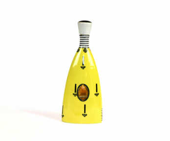 Liqueur bottle "South yellow liquor", Porcelain, Riga porcelain-faience factory, Riga (Latvia), Height: 25.5 cm