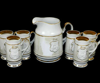 Set of Jug + Mugs "Riga", Gilding, Porcelain, Riga porcelain factory, Riga (Latvia)