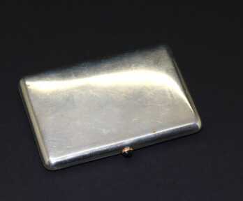 Cigarette case, Silver, 84 Hallmark, Master - "Е. Курочкина", Russian empire, Weight: 118.15 Gr.