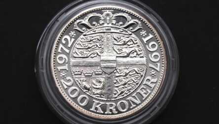 Монета "200 Крон", Серебро, 1997 год, Дания, Вес с капсулой: 42.12 Гр.