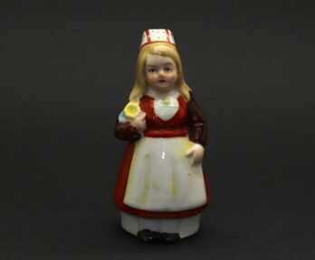 Figurine / Salt cellar "Girl", Porcelain, Height: 10 cm